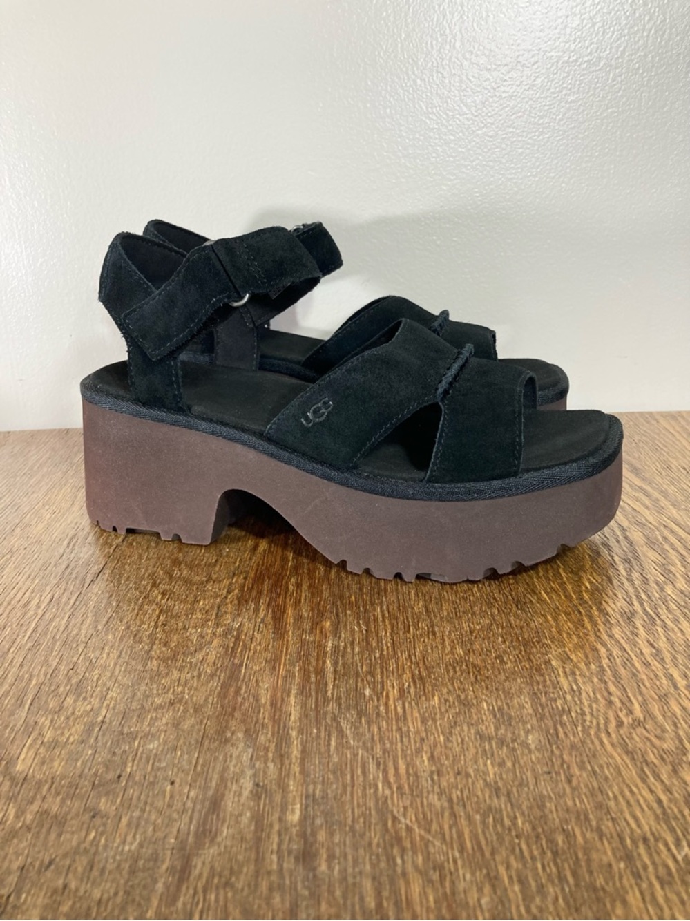 New Ugg New Heights Platform Chunky Sandal Women’s Size 9.5 Black